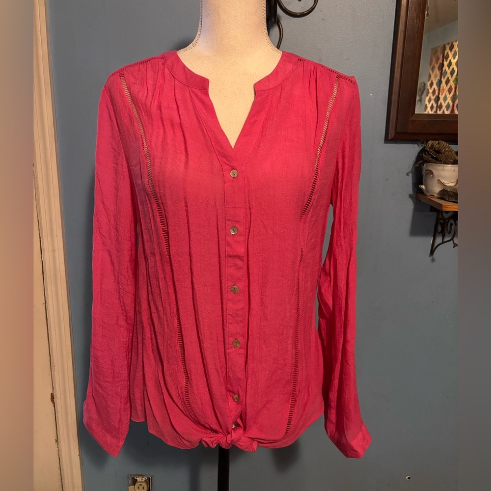 Zac & Rachel, Pink, Button Down, Blouse